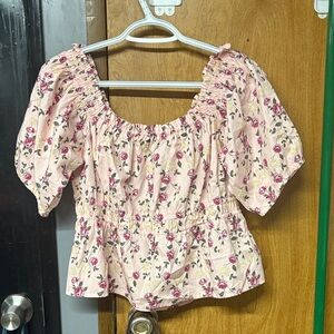 Chic Floral Puff Sleeve Blouse